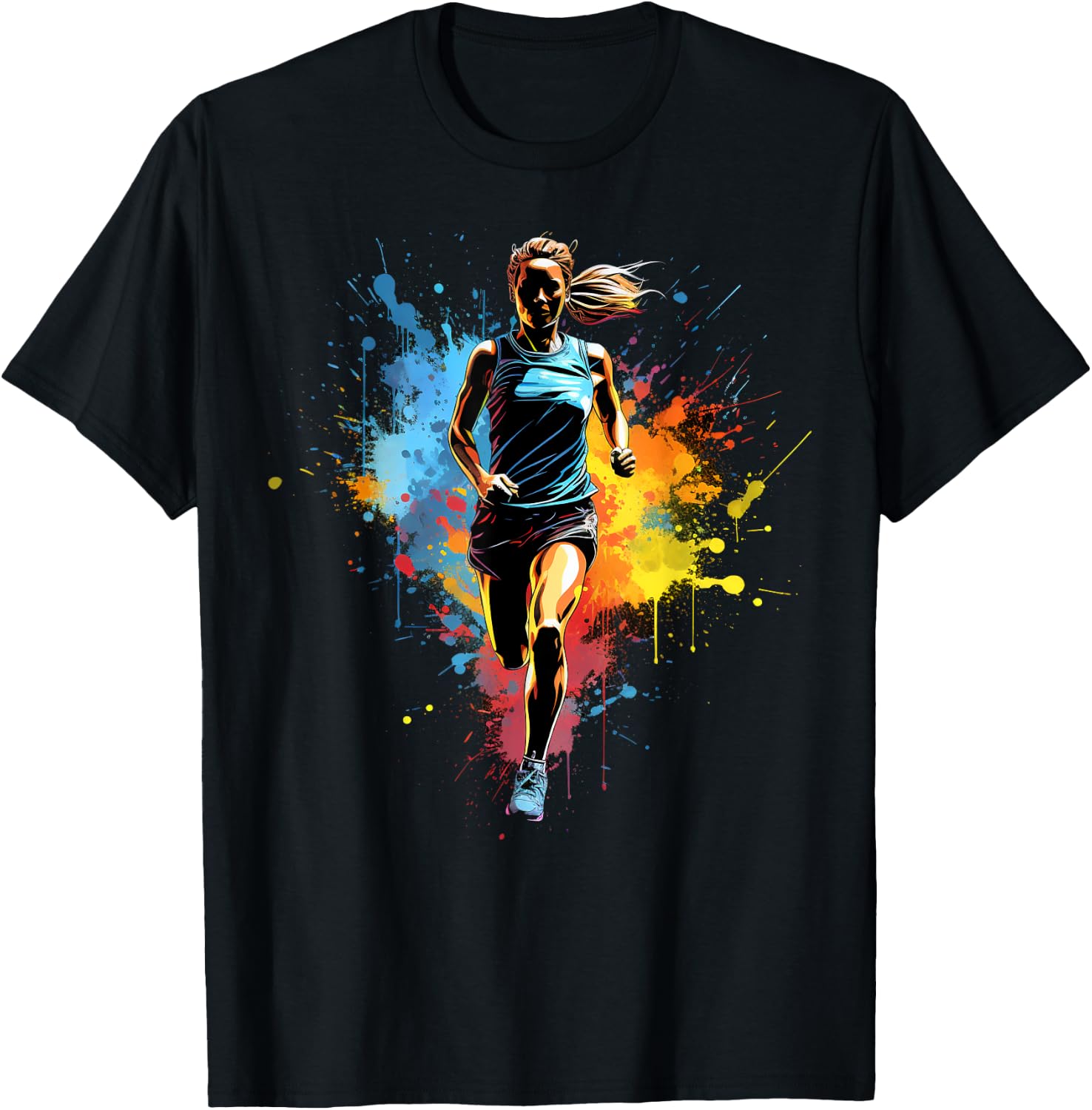 Cross country runner Girl on Cross Country Running T-Shirt - T-Shirt | Black