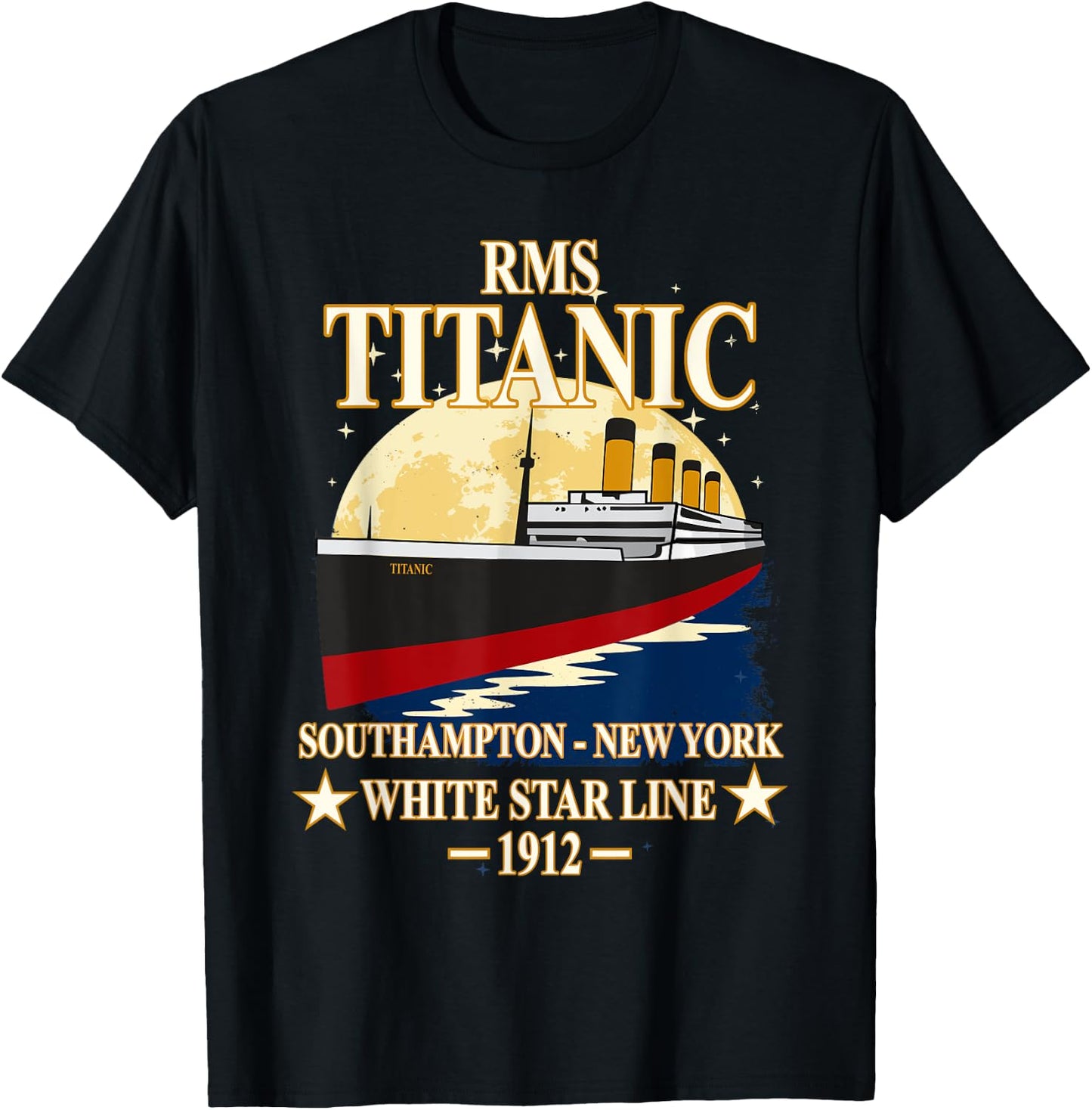RMS TITANIC White Star Line Cruise Ship 1912 Boys Girls Kids T-Shirt - T-Shirt | Black