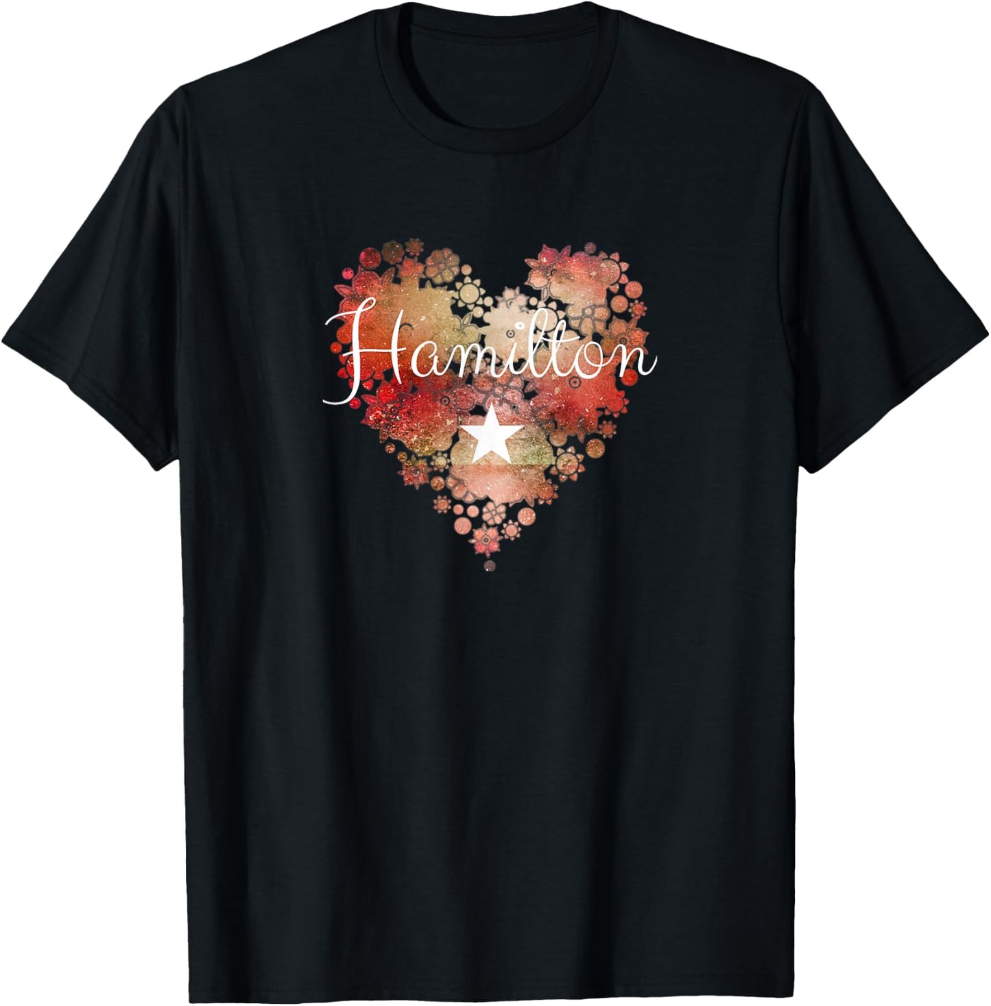 I Love Hamilton Heart | Gift Teenage Girl Women T-Shirt - T-Shirt | Black