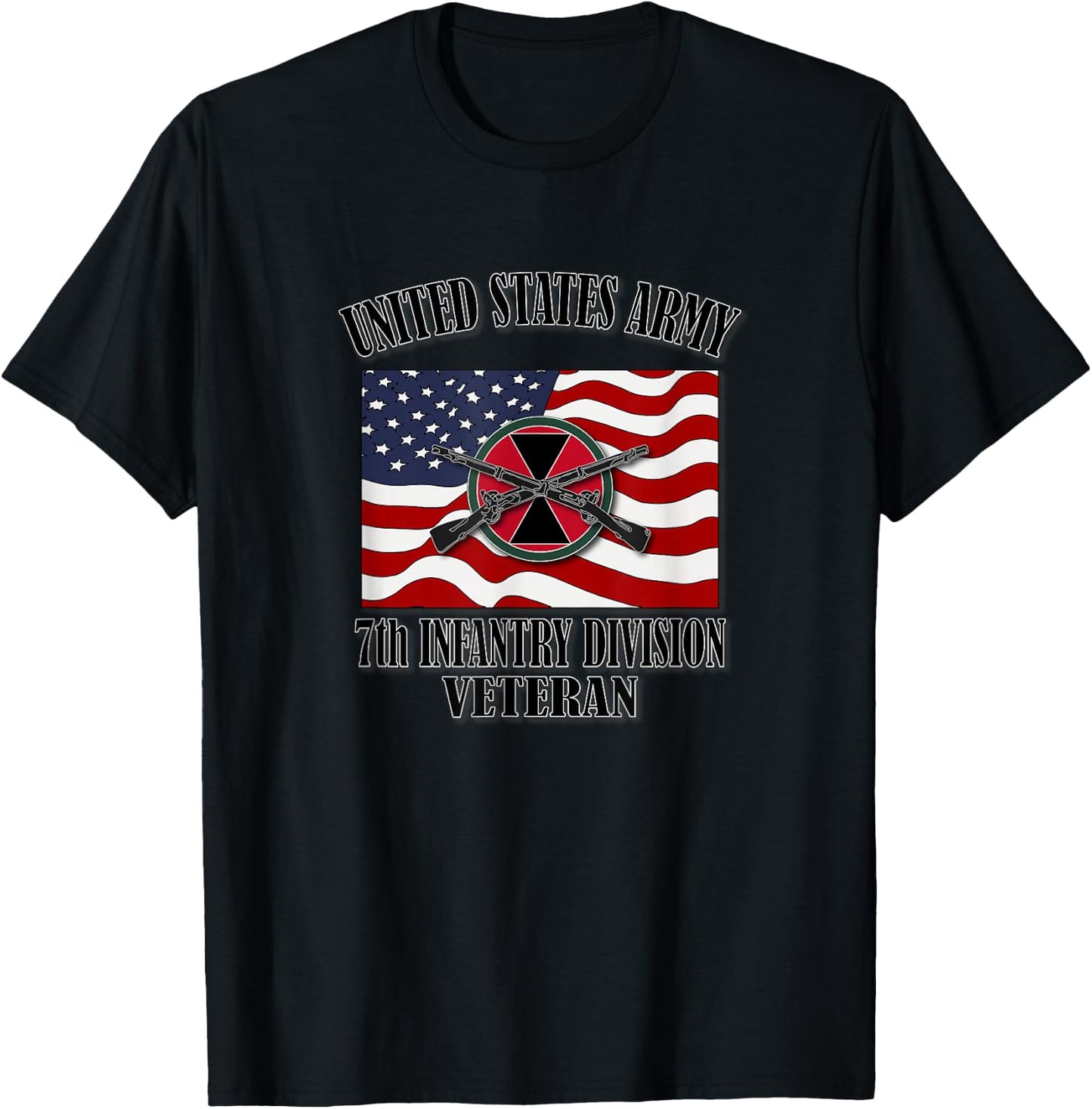 7th Infantry Division Veteran (Front Design) T-Shirt - T-Shirt | Black