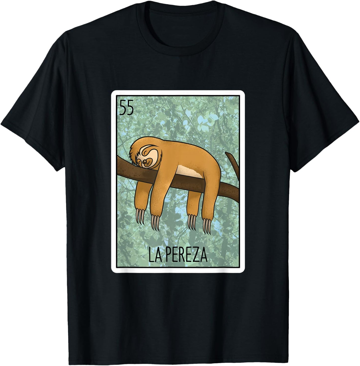 La Pereza Lottery Gift The Sloth Card Mexican Lottery Bingo T-Shirt - T-Shirt | Black