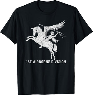 1st Airborne Division British WW2 Infantry Pegasus Insignia T-Shirt - T-Shirt | Black