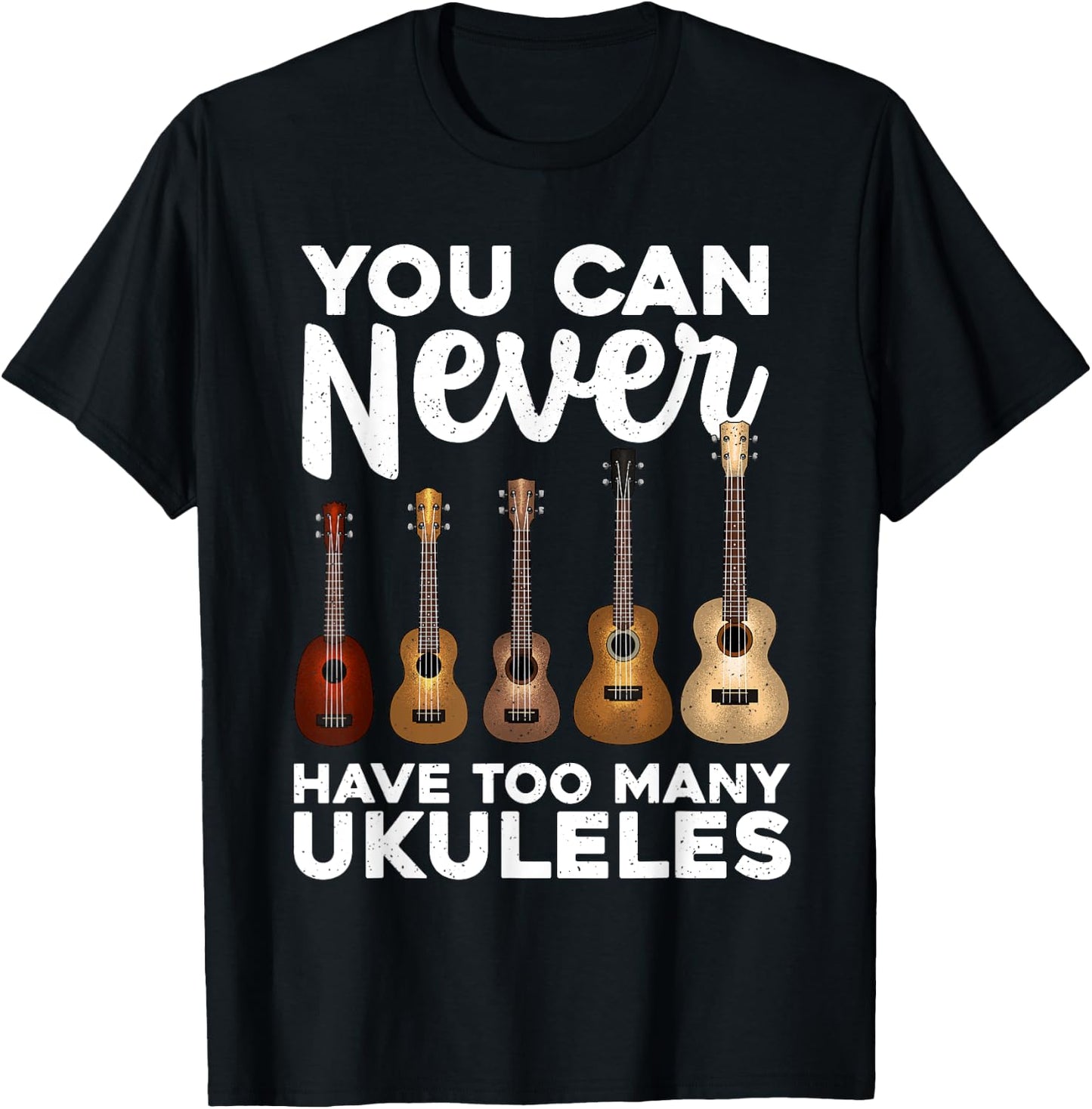Funny Ukulele Art Women Small Guitar Ukulele Players T-Shirt - T-Shirt | Black