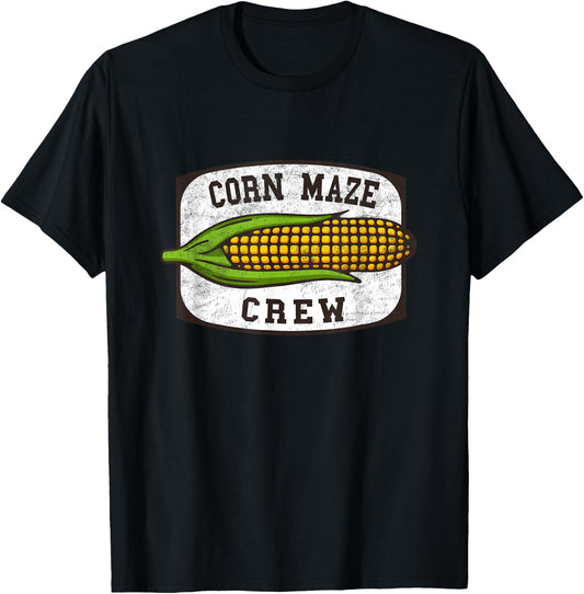 Corn Maze Crew - Corn Cob Artwork T-Shirt - T-Shirt | Black