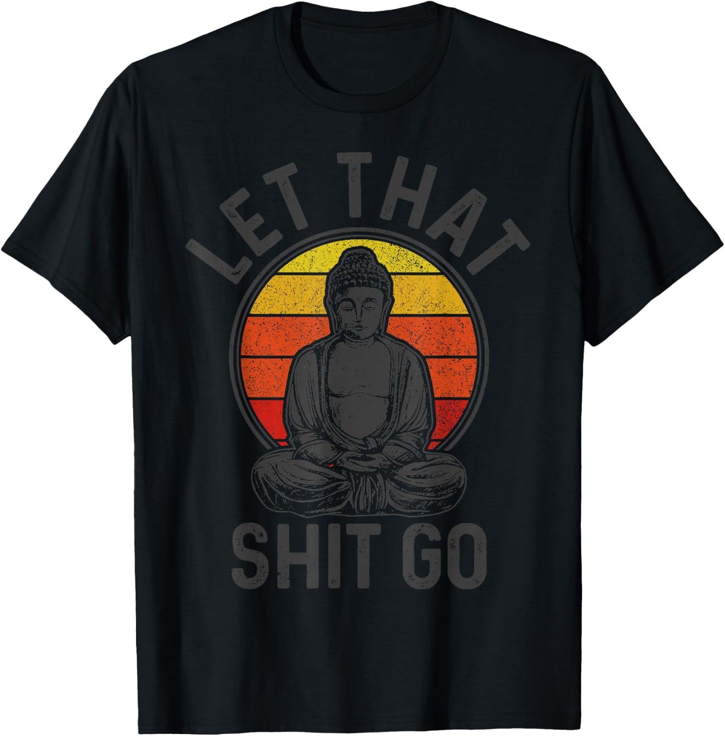 Vintage Buddha Yogi Saying Funny Yoga Gift T-Shirt - T-Shirt | Black