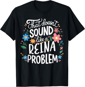 REINA Personalized Cute Girls REINA Name T-Shirt - T-Shirt | Black