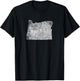 Oregon State Tree Growth Rings Map T-Shirt - T-Shirt | Black