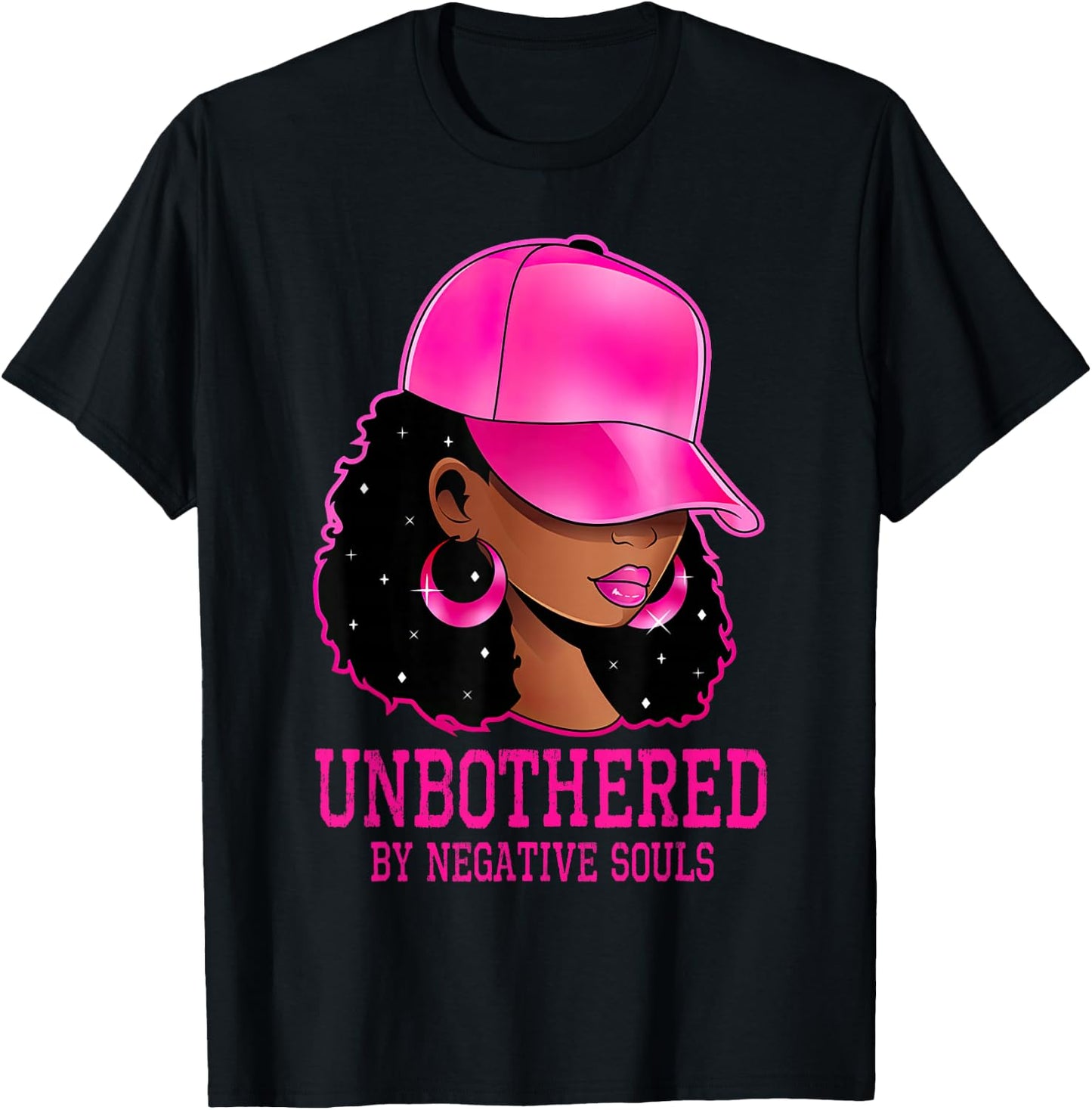 African American Afro Queen Sassy Black Woman Unbothered T-Shirt - T-Shirt | Black