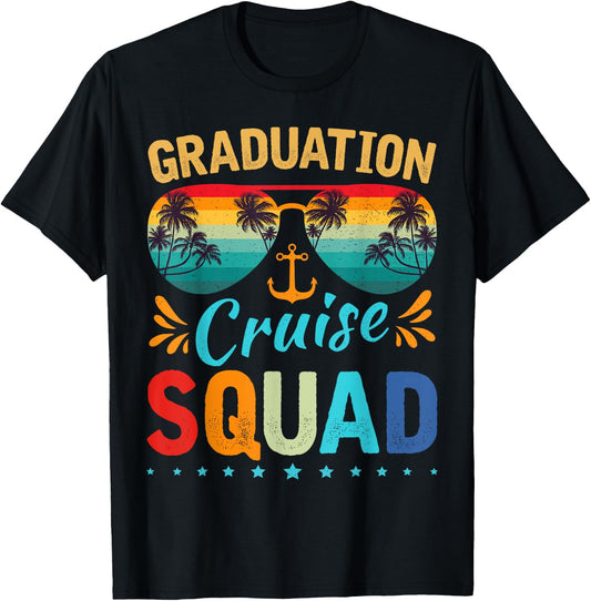 Graduation Cruise Squad 2025 Funny Cruising Graduation Trip T-Shirt - T-Shirt | Black