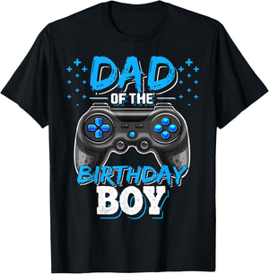 Dad of the Birthday Boy Matching Video Gamer Birthday Party T-Shirt - T-Shirt | Black