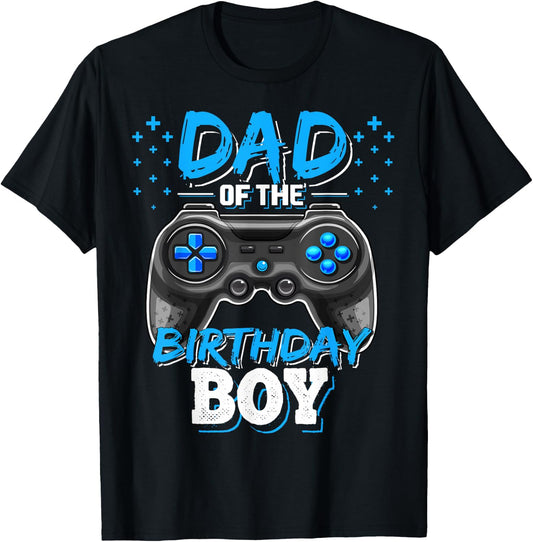 Dad of the Birthday Boy Matching Video Gamer Birthday Party T-Shirt - T-Shirt | Black