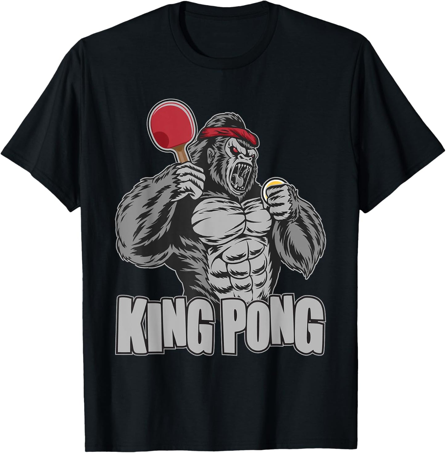 King Pong - Funny Table Tennis Lover Ping Pong Player T-Shirt - T-Shirt | Black