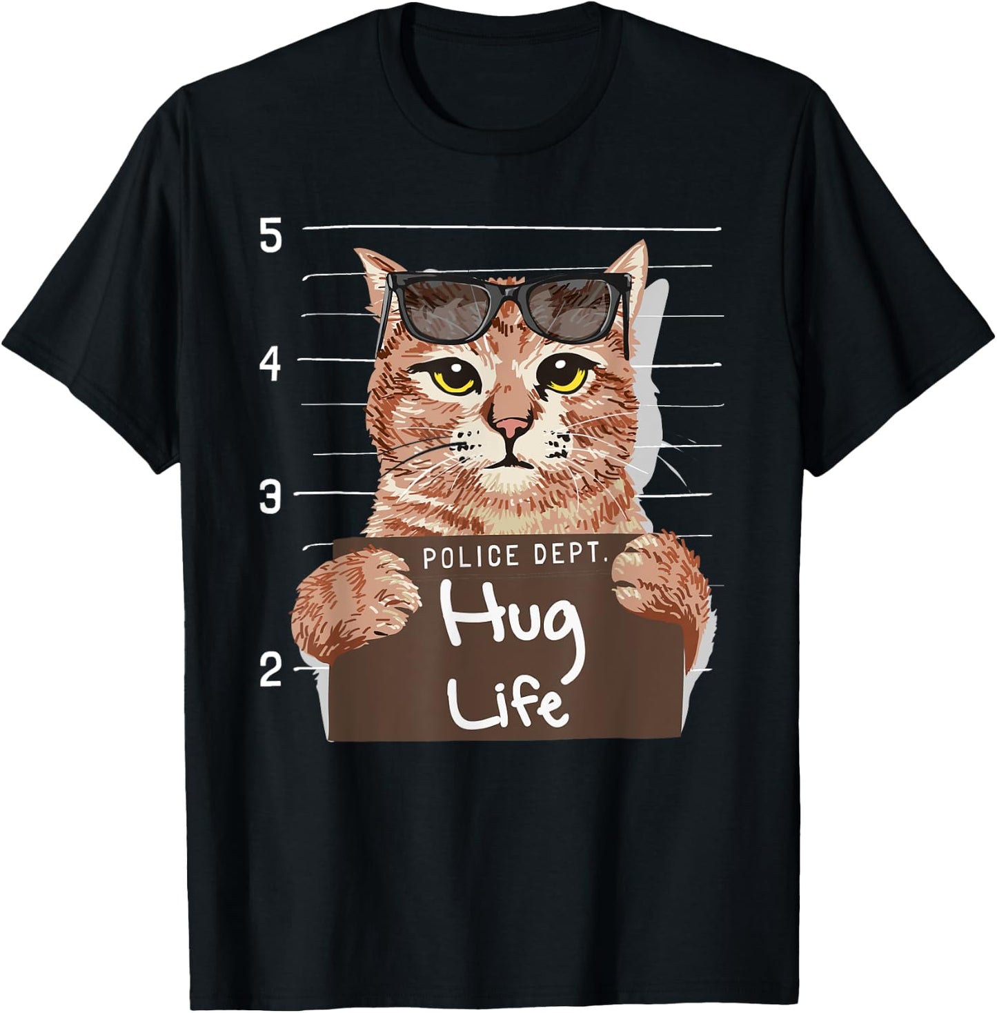 Hug Life Funny Cat Thug Gangster Police Dept kitten kitteh Women T-Shirt - T-Shirt | Black