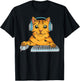 Cute Cat Gamer Gift | Funny Kitten Computer Game Playing T-Shirt - T-Shirt | Black