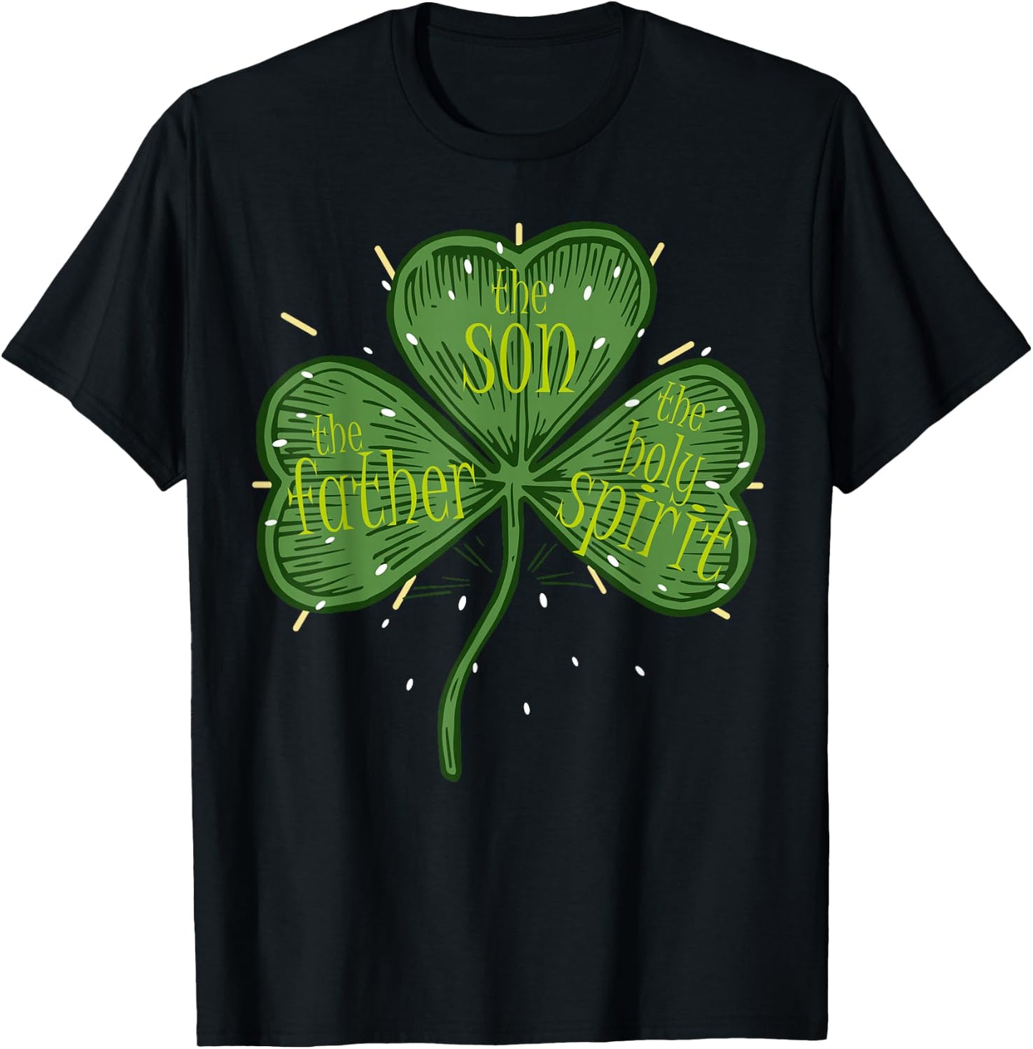 Irish Shamrock Christian Catholic Religious St Patricks Day T-Shirt - T-Shirt | Black