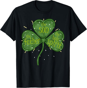 Irish Shamrock Christian Catholic Religious St Patricks Day T-Shirt - T-Shirt | Black