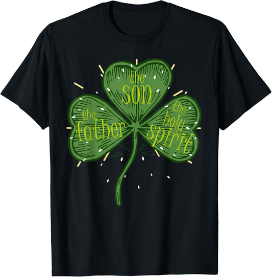 Irish Shamrock Christian Catholic Religious St Patricks Day T-Shirt - T-Shirt | Black