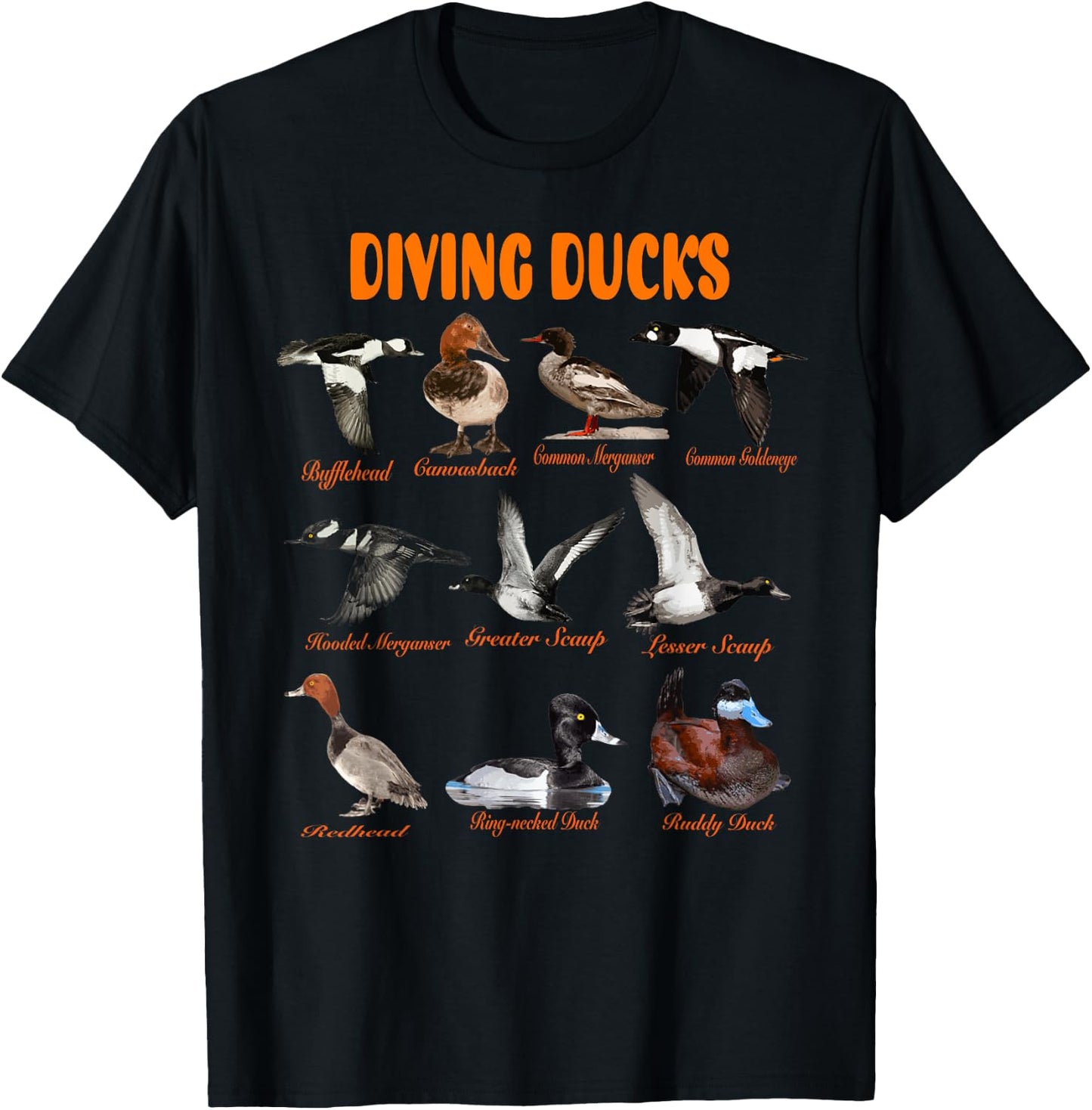 Diving Ducks Hunter Duck Hunting Trip Canvasback Merganser T-Shirt - T-Shirt | Black
