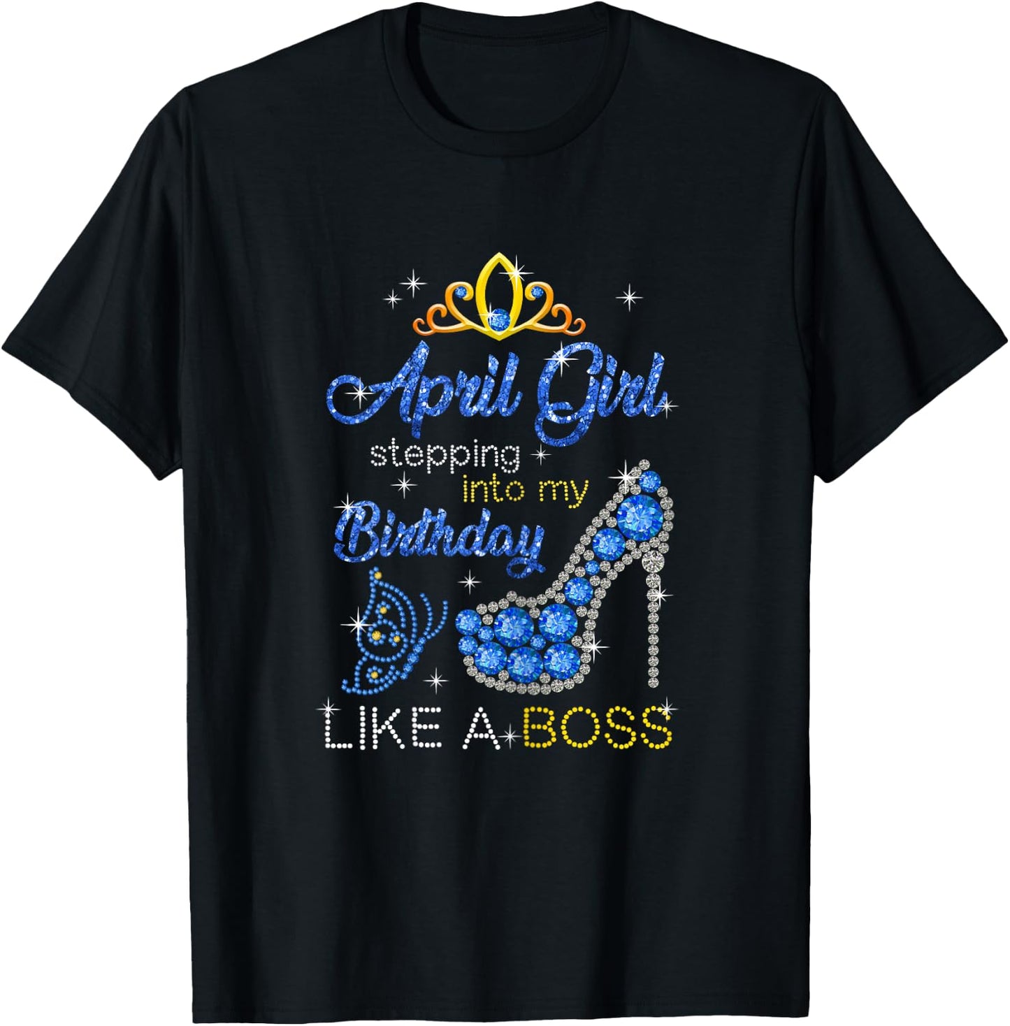 April Girl Stepping Into My Birthday Gift Aries T-Shirt - T-Shirt | Black