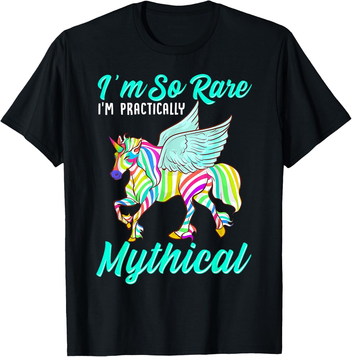 Rare Disease Zebra Unicorn Zebra Ribbon T-Shirt - T-Shirt | Black