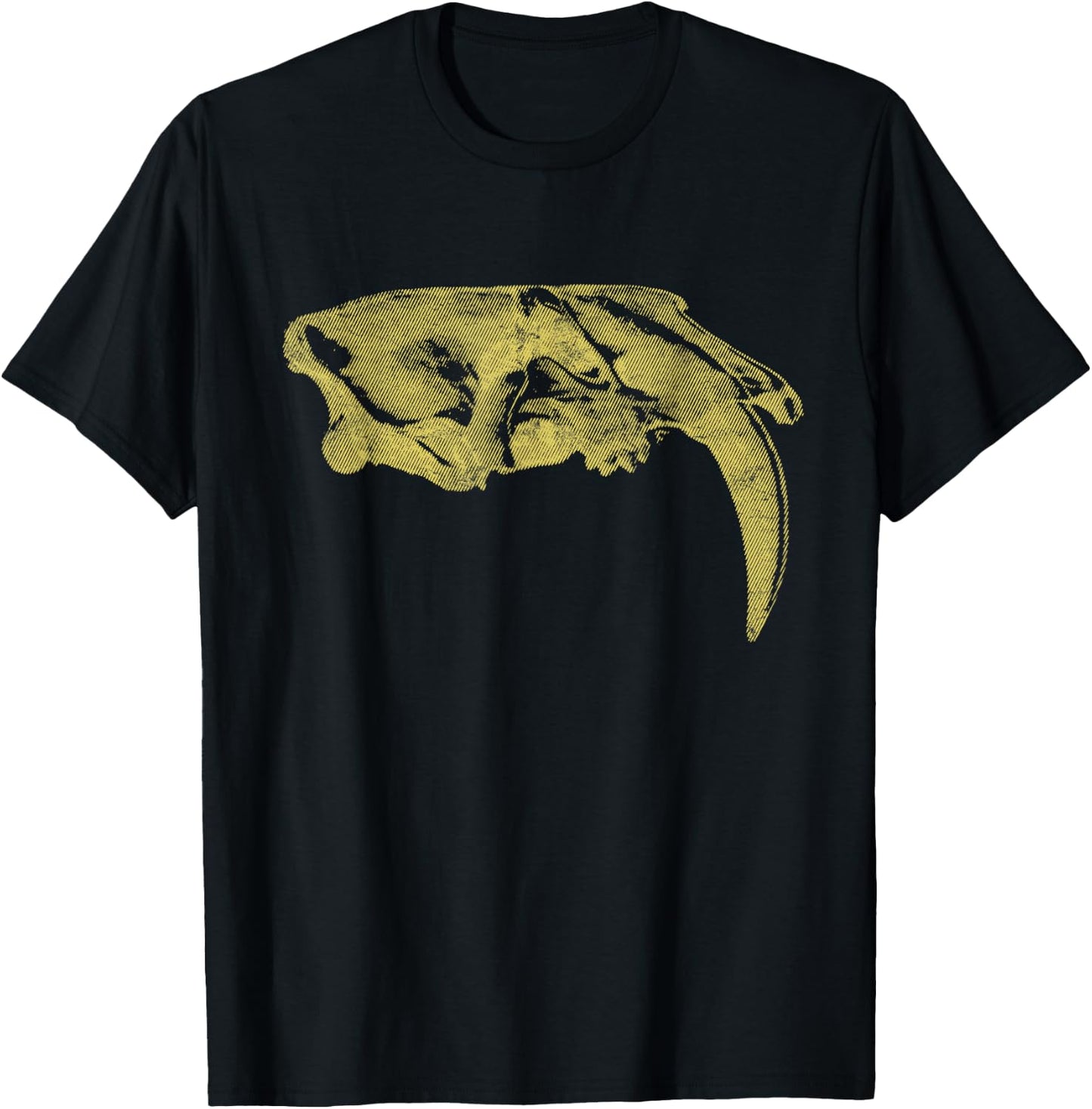 Saber Toothed Tiger Skull - Smilodon Saber Tooth Cat Gift Men Women Kids T-Shirt - T-Shirt | Black