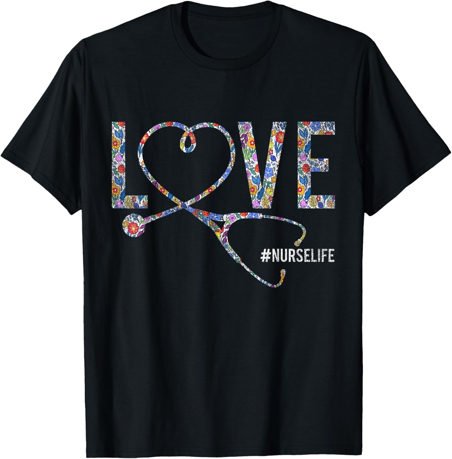 Love Nurse Life Nurse T-Shirt - T-Shirt | Black