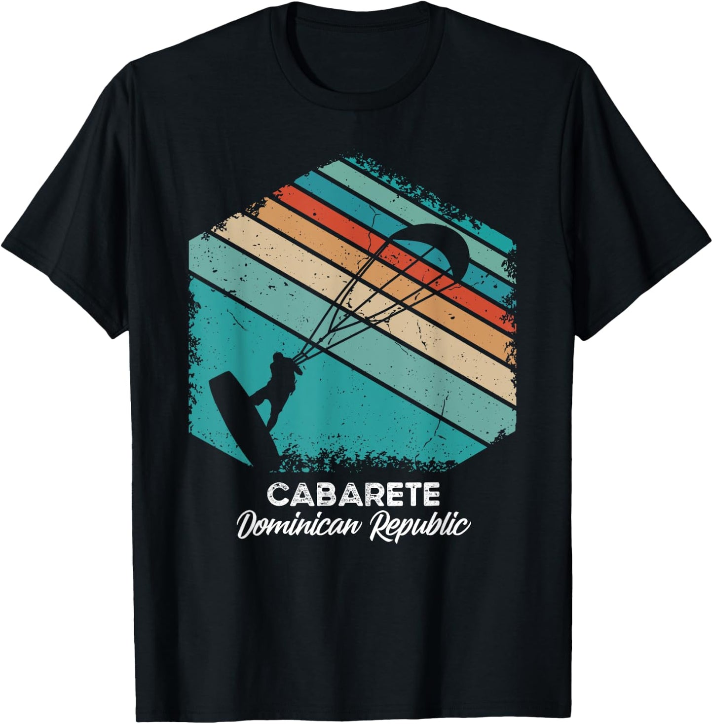 Vintage Retro Kitesurf Cabarete Kite Surfing T-Shirt - T-Shirt | Black