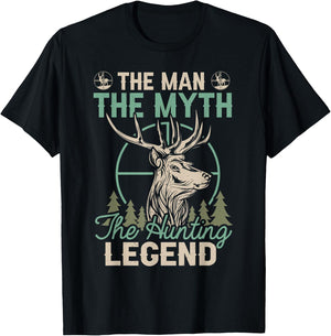 The Man The Myth The Hunting Legend Funny Deer Hunting T-Shirt - T-Shirt | Black