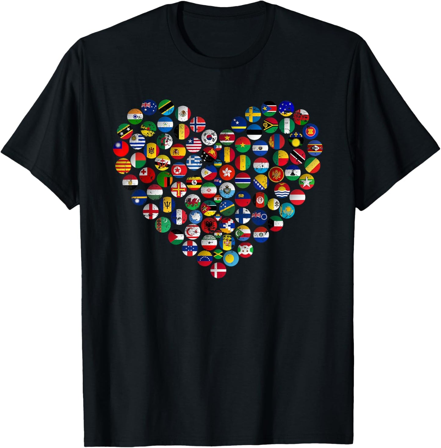 World Flags Earth Day T-Shirt - T-Shirt | Black