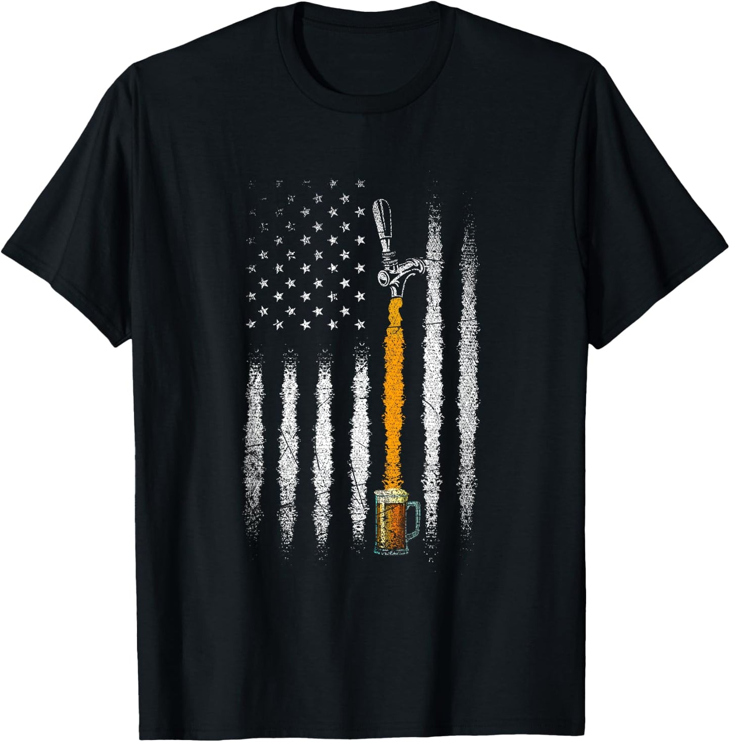 USA Flag Craft Beer Women Men T-Shirt - T-Shirt | Black