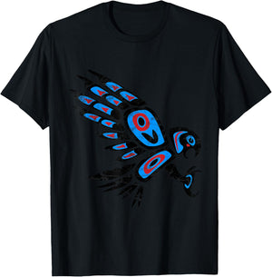 native american red tailed hawk bird Totem tribal T-Shirt - T-Shirt | Black