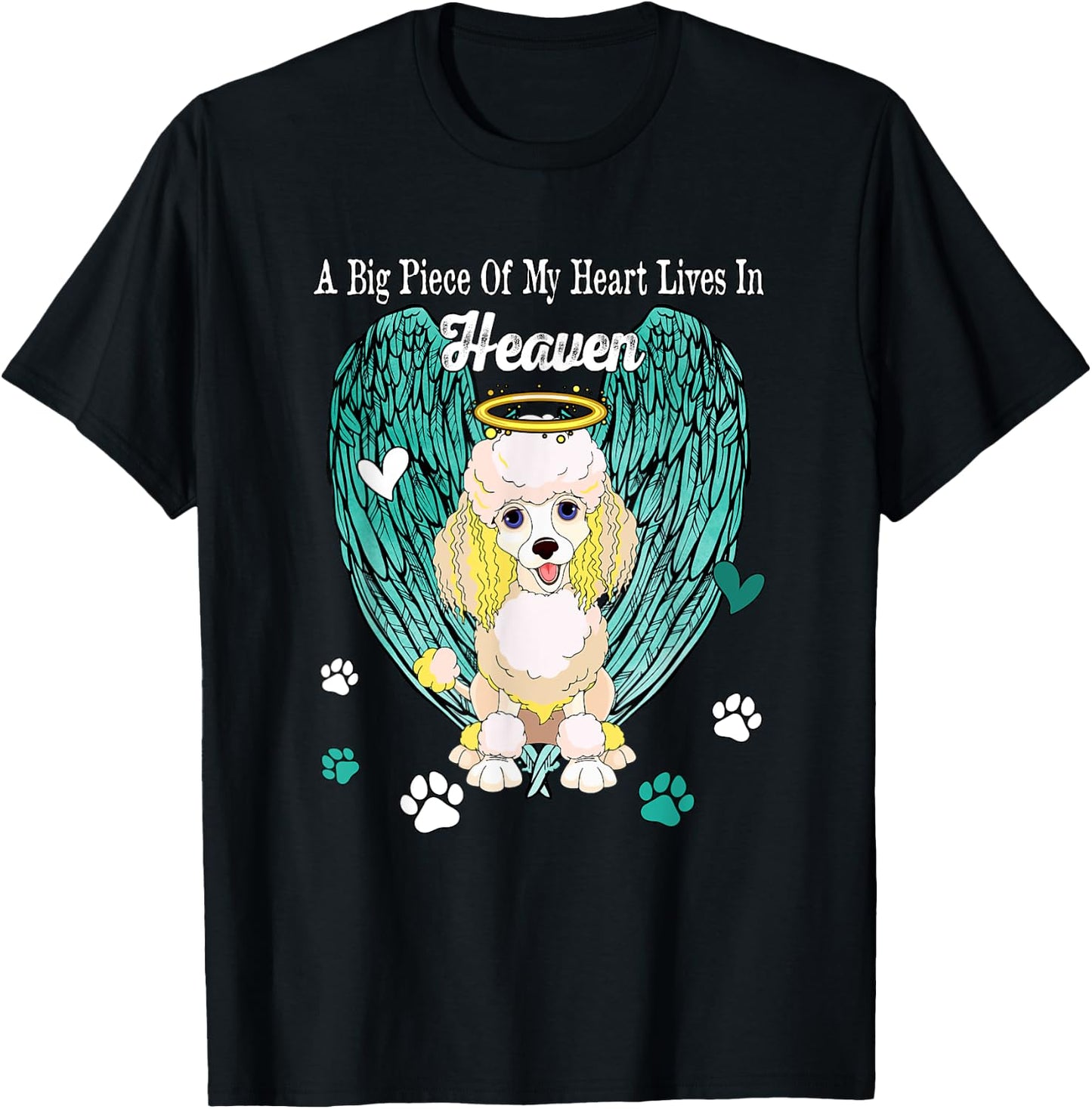 Heart Lives In Heaven Costume Poodle Memories Owner T-Shirt - T-Shirt | Black