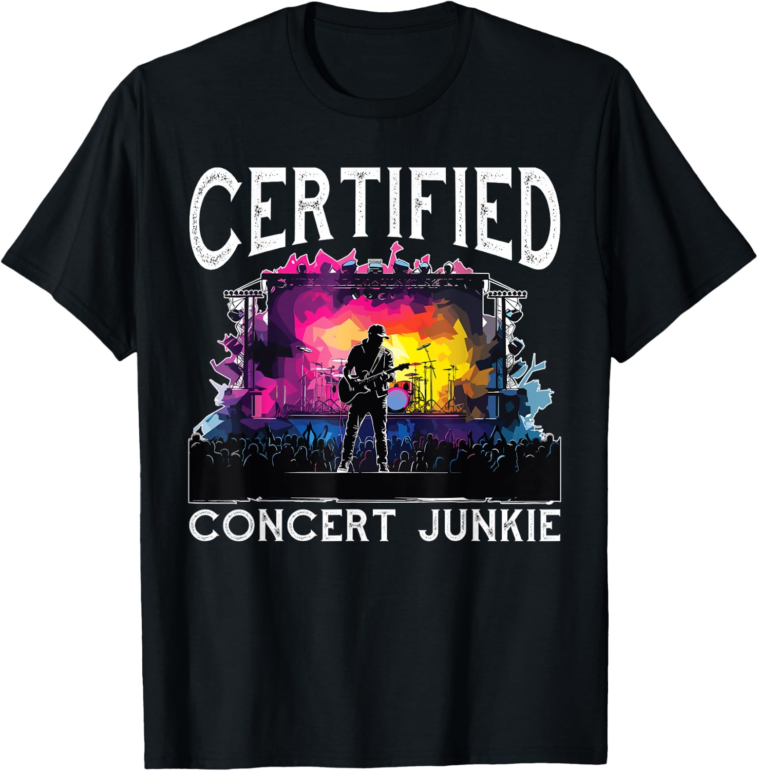 Certified Concert Junkie T-Shirt - T-Shirt | Black
