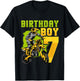 7th Birthday Gift Party Motocross Dirt Bike Racer 7 Years T-Shirt - T-Shirt | Black
