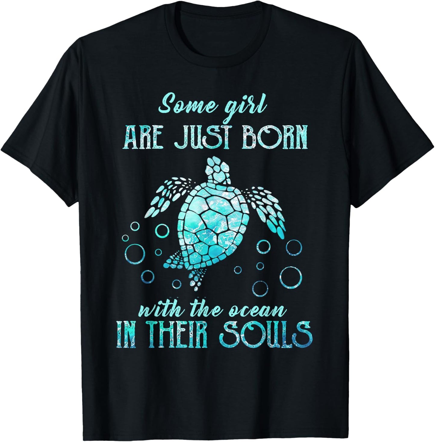 Some girls are just born with the ocean in their souls T-Shirt - T-Shirt | Black