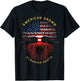 American Grown With Albanian Roots Tree USA Flag Gift T-Shirt - T-Shirt | Black