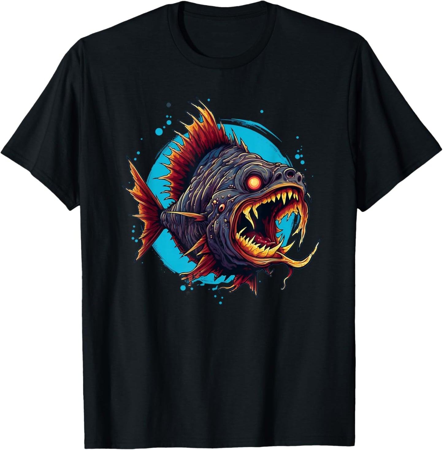 Crazy looking Piranha for Monster Fish Lovers T-Shirt - T-Shirt | Black