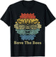 Retro Vintage Bumble Bee Save The Bees Keeper Climate Change T-Shirt - T-Shirt | Black