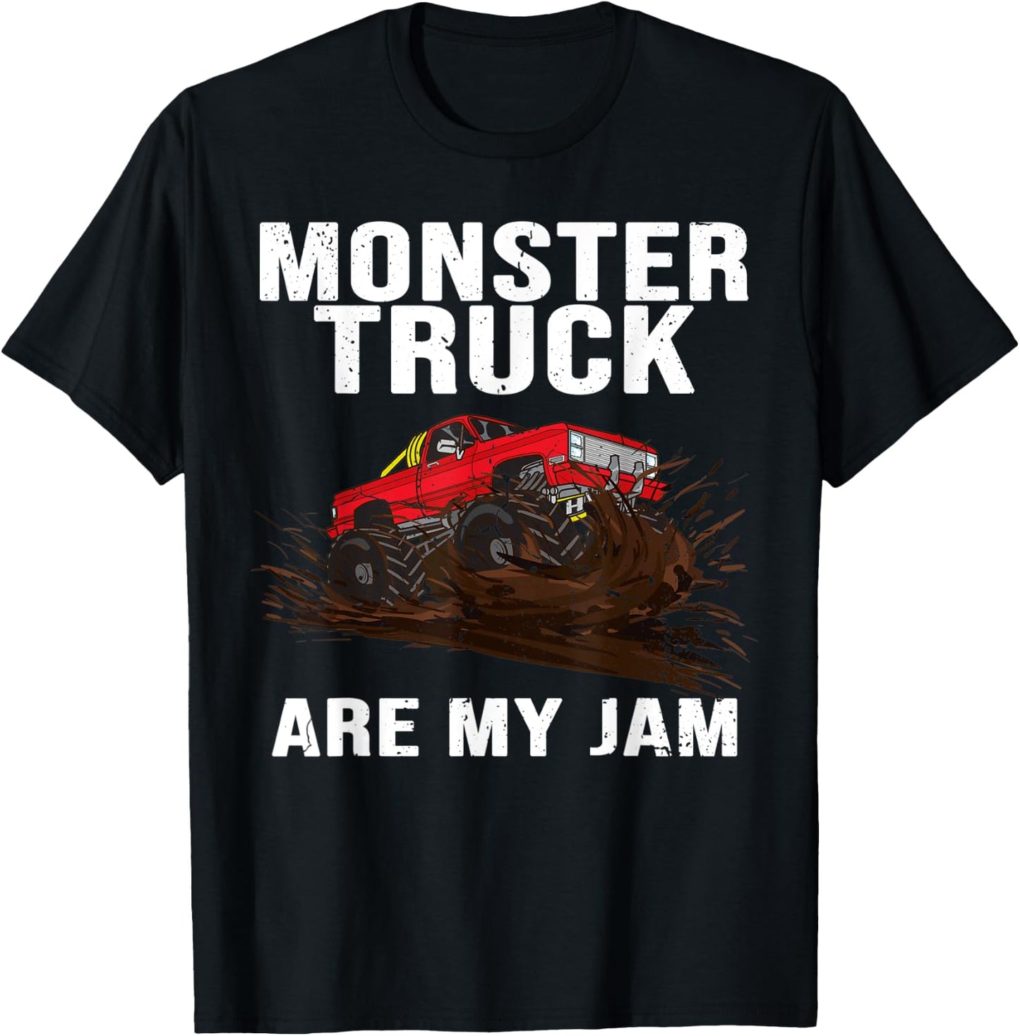 Vintage Monster Truck Are My Jam Retro Sunset Engines Gifts T-Shirt - T-Shirt | Black