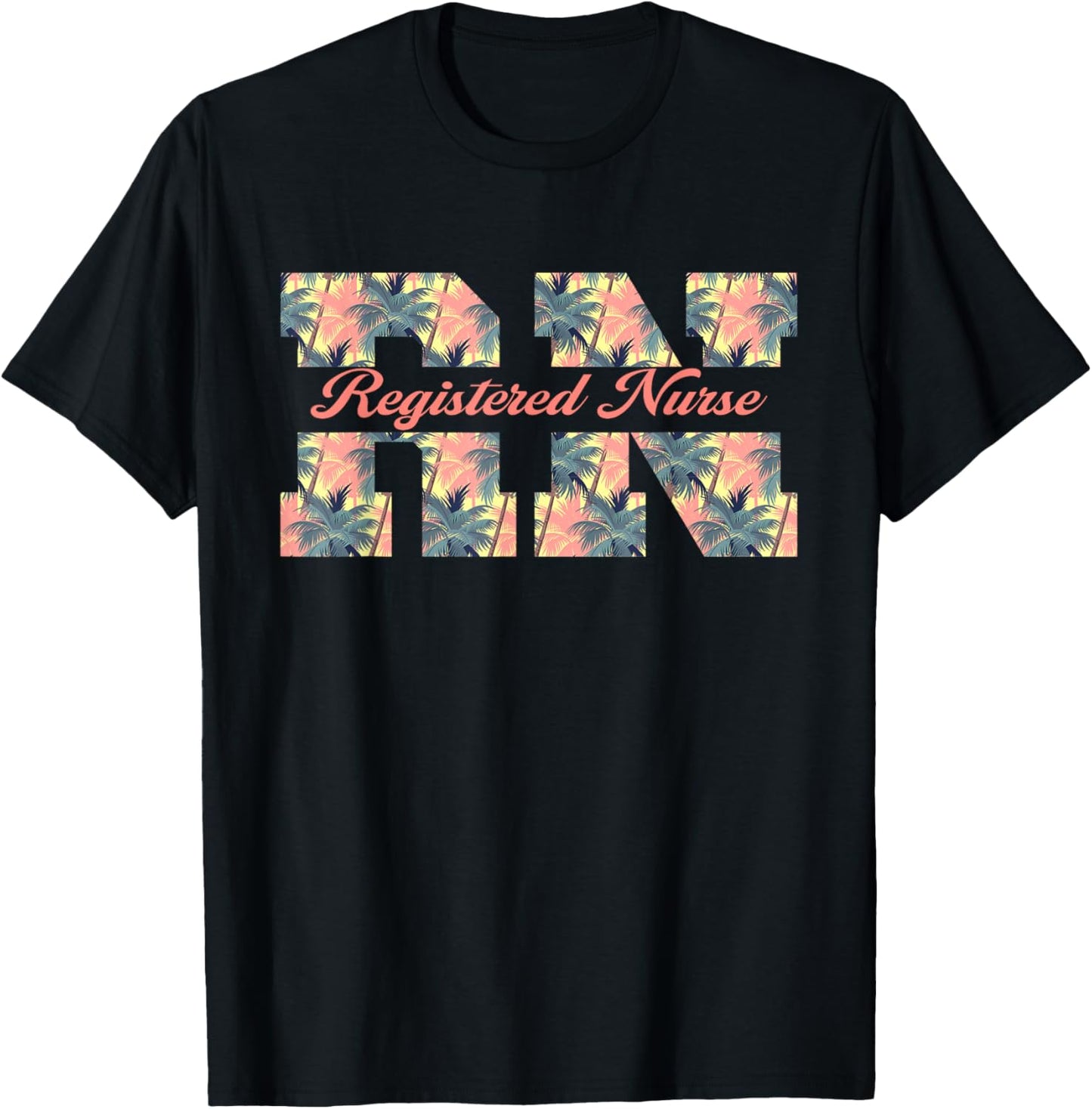 Funny Rn Aloha Nurse Tropical Flowers Summer Hawaii Rn Beach Men Women T-Shirt - T-Shirt | Black