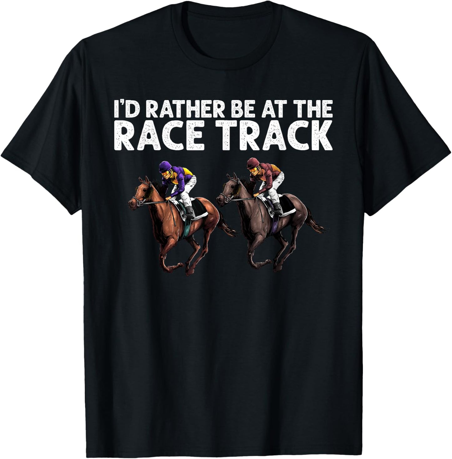 Funny Race Track Horse Racing Gift Men Women Cool Horse Race T-Shirt - T-Shirt | Black