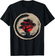 Bonsai Tree Japanese Flag Zen Vintage Gift T-Shirt - T-Shirt | Black