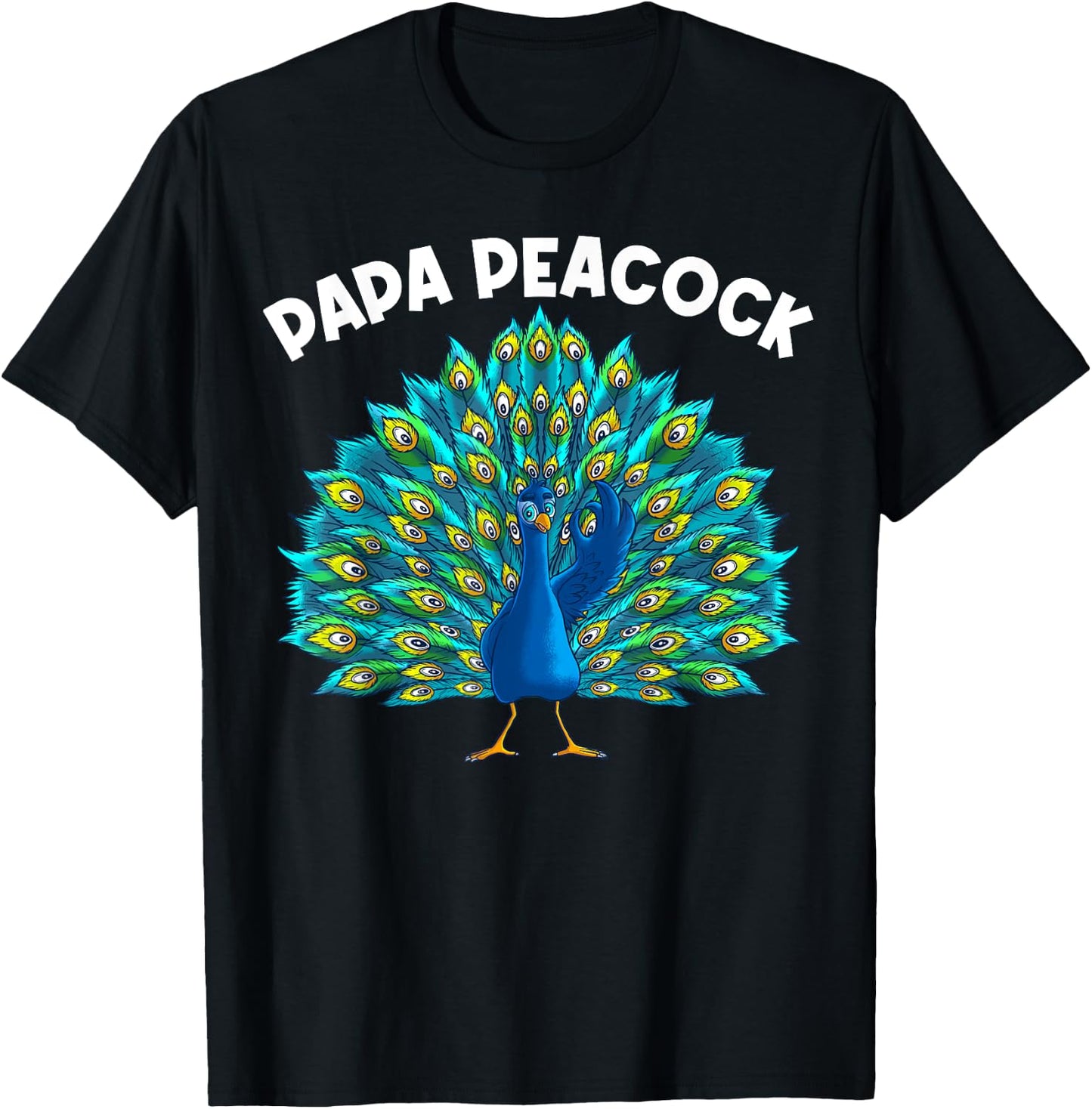 Funny Peacock Gift Dad Men Peafowl Lover Bird Feather T-Shirt - T-Shirt | Black