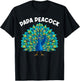 Funny Peacock Gift Dad Men Peafowl Lover Bird Feather T-Shirt - T-Shirt | Black