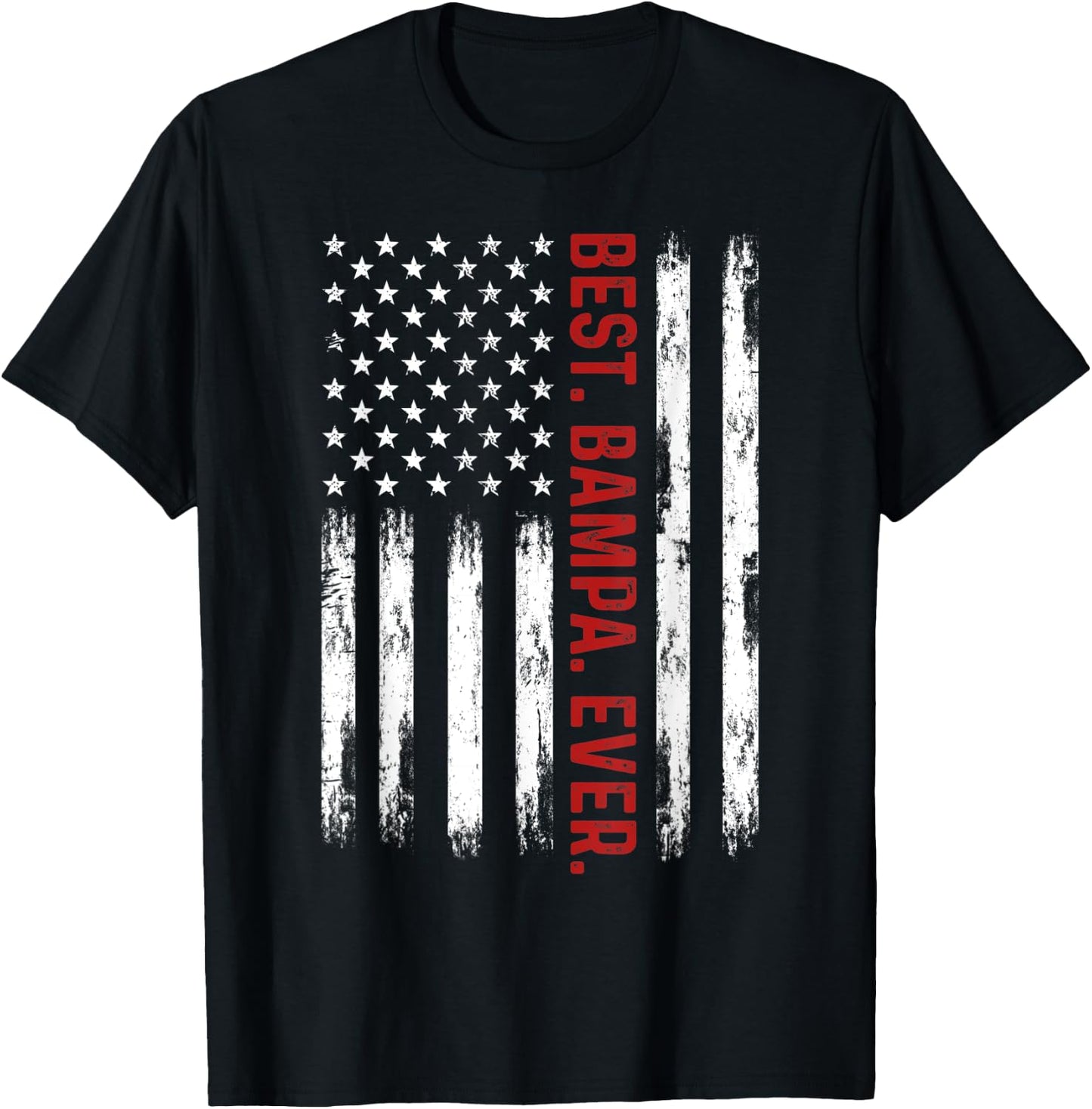 Best Bampa Ever Vintage American Flag 4th of July Bampa Men T-Shirt - T-Shirt | Black