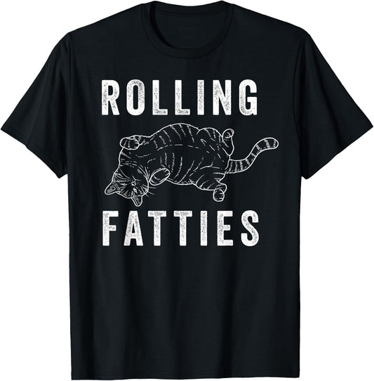 Rolling Fatties Chonk Cat Lover Gift Cat Mom Cat Dad Feline T-Shirt - T-Shirt | Black