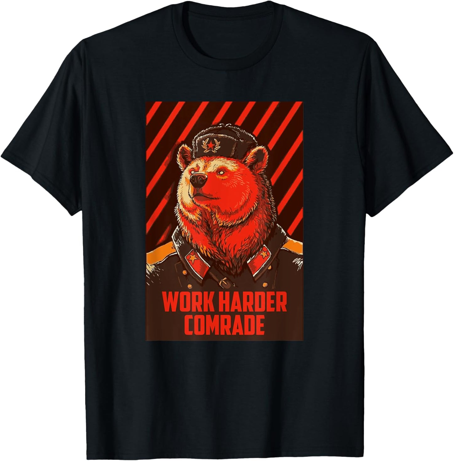 Bear Ushanka Funny Saying USSR Soviet Union T-Shirt - T-Shirt | Black