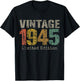 Vintage 1945 Limited Edition 80th Birthday Gifts 80 Year Old T-Shirt - T-Shirt | Black