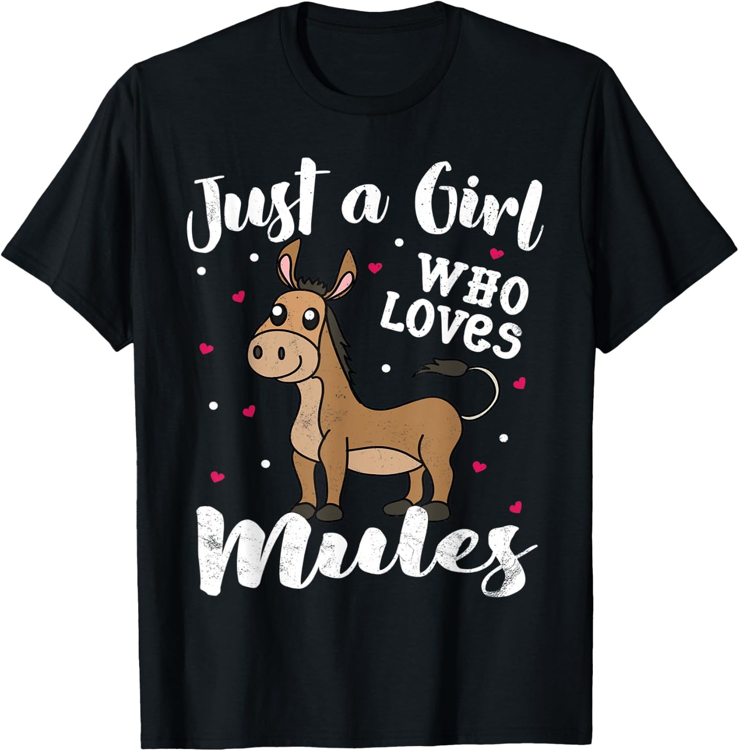 Just A Girl Who Loves Mule Women Gift Kids Mom Lover T-Shirt - T-Shirt | Black