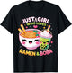 Just A Girl Who Loves Boba Tea and Ramen Bubble Tea Japanese T-Shirt - T-Shirt | Black